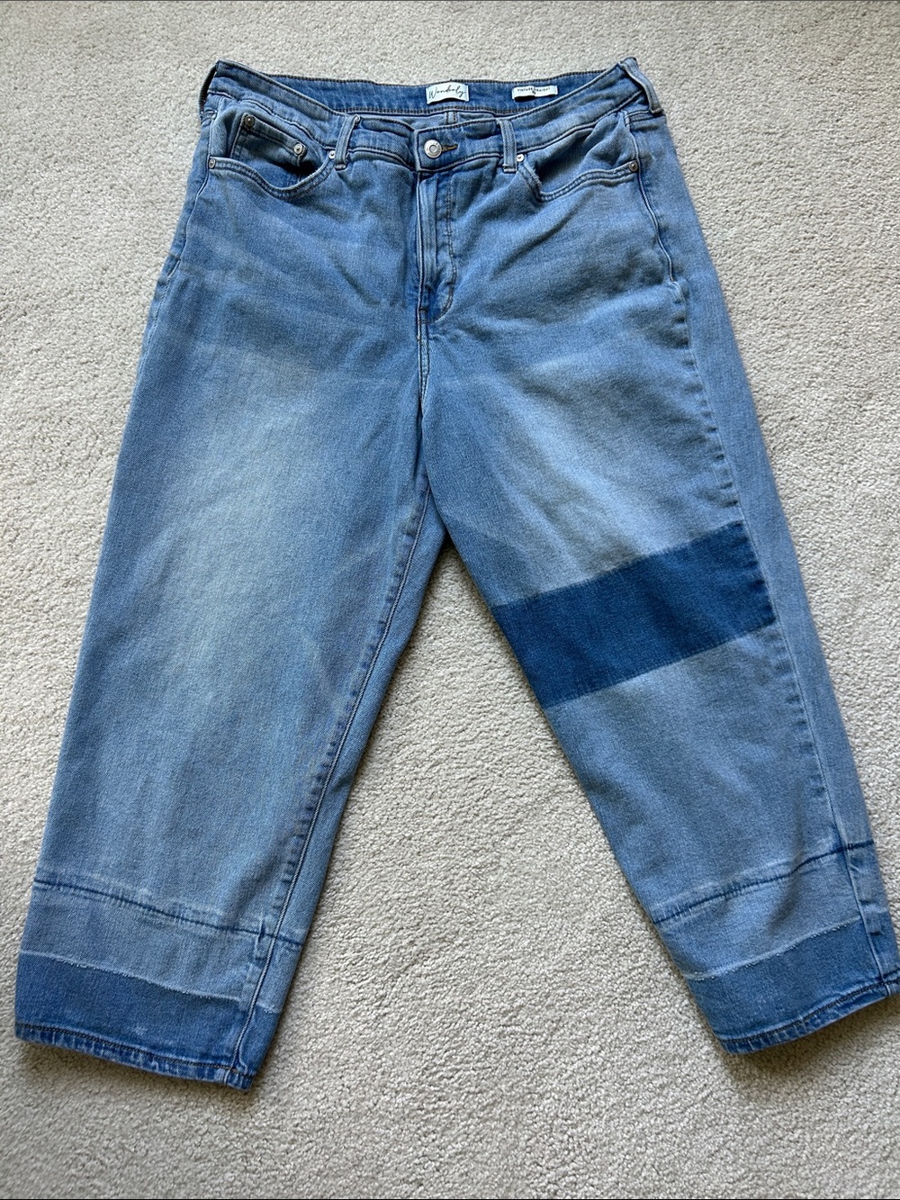 Wonderly Light Blue Vintage Straight Jeans, Size 16
